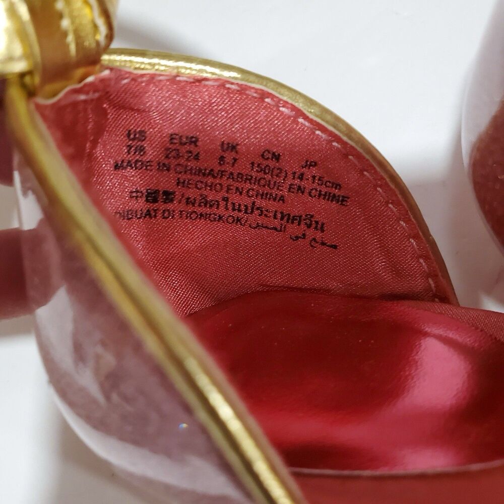 Aurora Girl's 7/8 Costume Shoes Pink Gem Princess Sleeping Beauty Disney Store - Picture 2 of 9